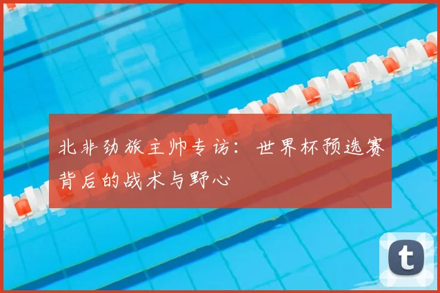 北非劲旅主帅专访：世界杯预选赛背后的战术与野心